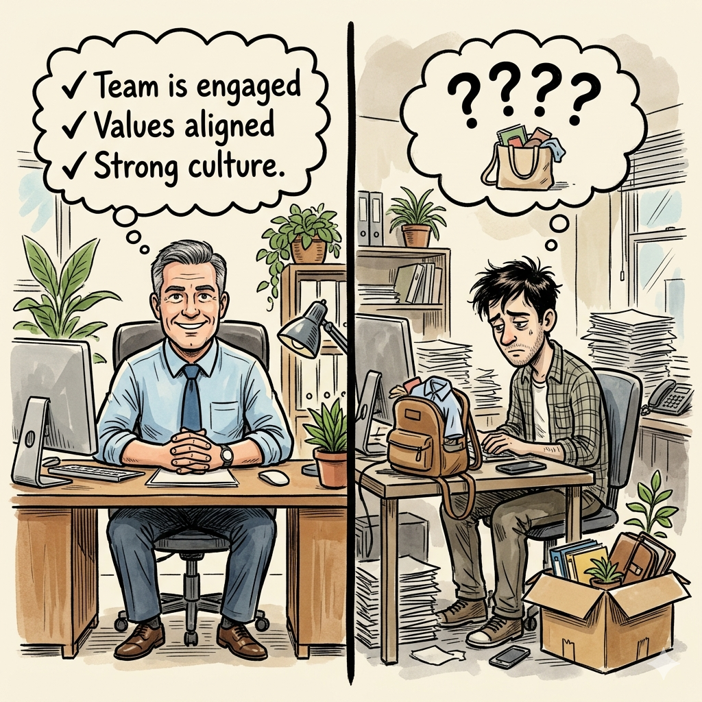Illustration of manager perception gap